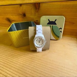 Women’s Fossil White Ceramic Watch